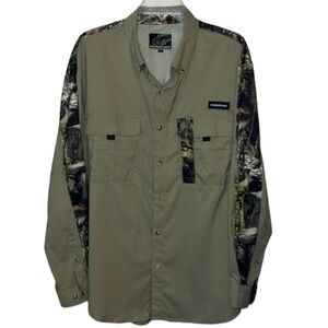 Fishouflage Long Sleeve Lightweight Vented Fishing Outdoor Top Size L